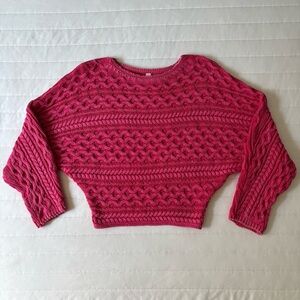 Anthropologie Pilcro Cropped Fisherman Cotton Knit Sweater